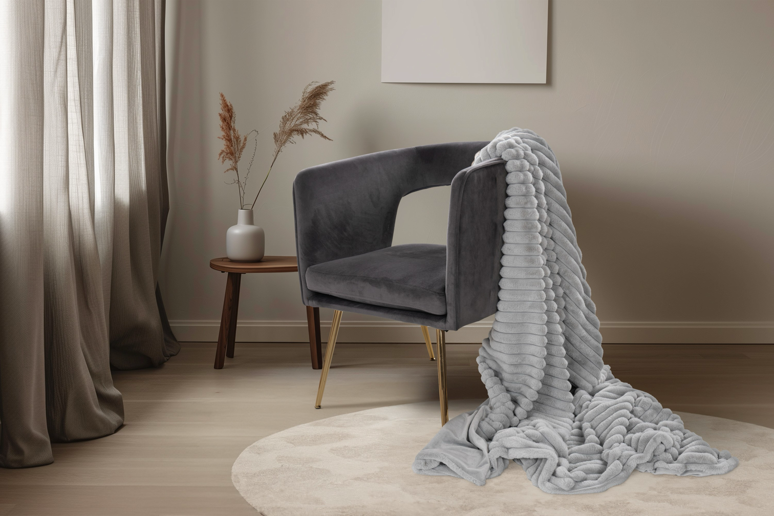 
High-Quality "Plush" Snuggle Blanket 150 x 200 cm, Silver