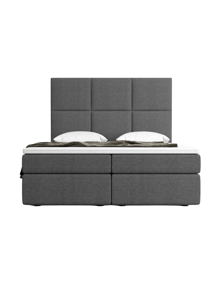 
Design Boxspringbett „Maravella“ mit Ablagefach, Webstoff Anthrazit - 140 x 200 cm
