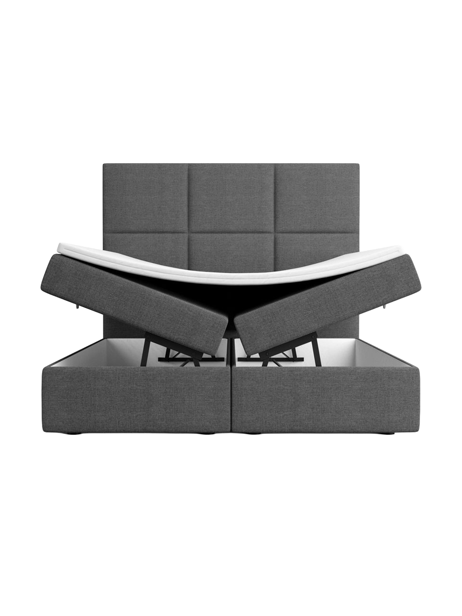 
Design Boxspringbett „Maravella“ mit Ablagefach, Webstoff Anthrazit - 140 x 200 cm