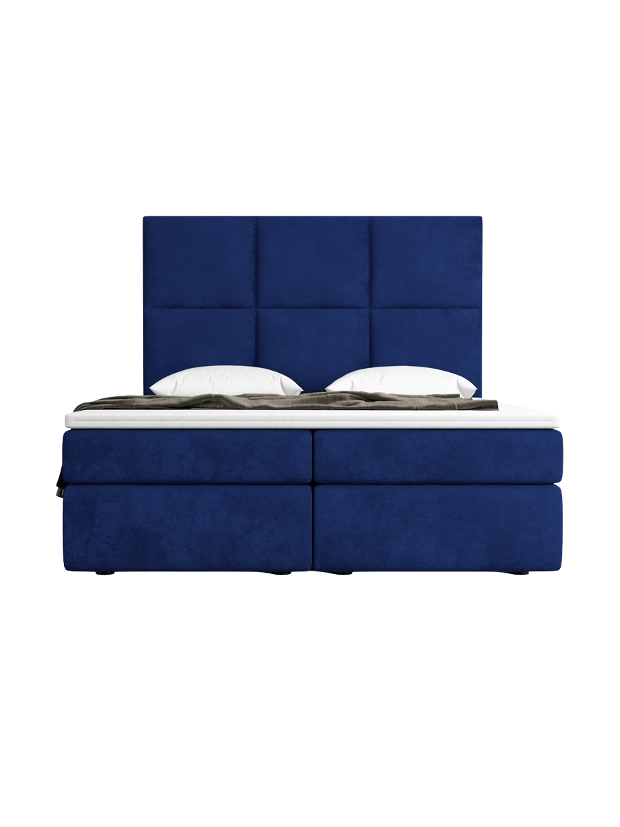 
Design Boxspringbett „Maravella“ mit Ablagefach, Samt Blau - 140 x 200 cm