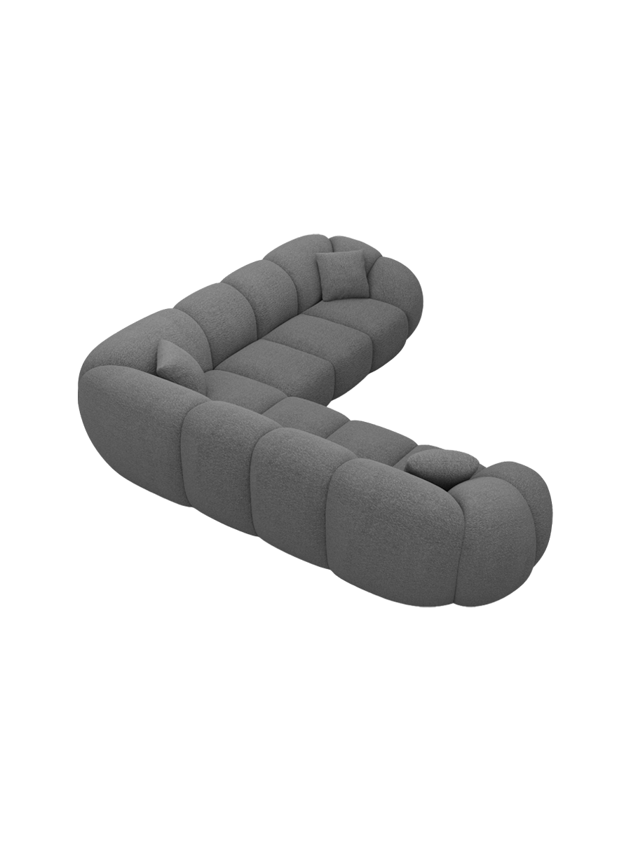 
5-Sitzer Design Ecksofa „Azura“ mit Bouclé-Bezug - Bouclé Graphit