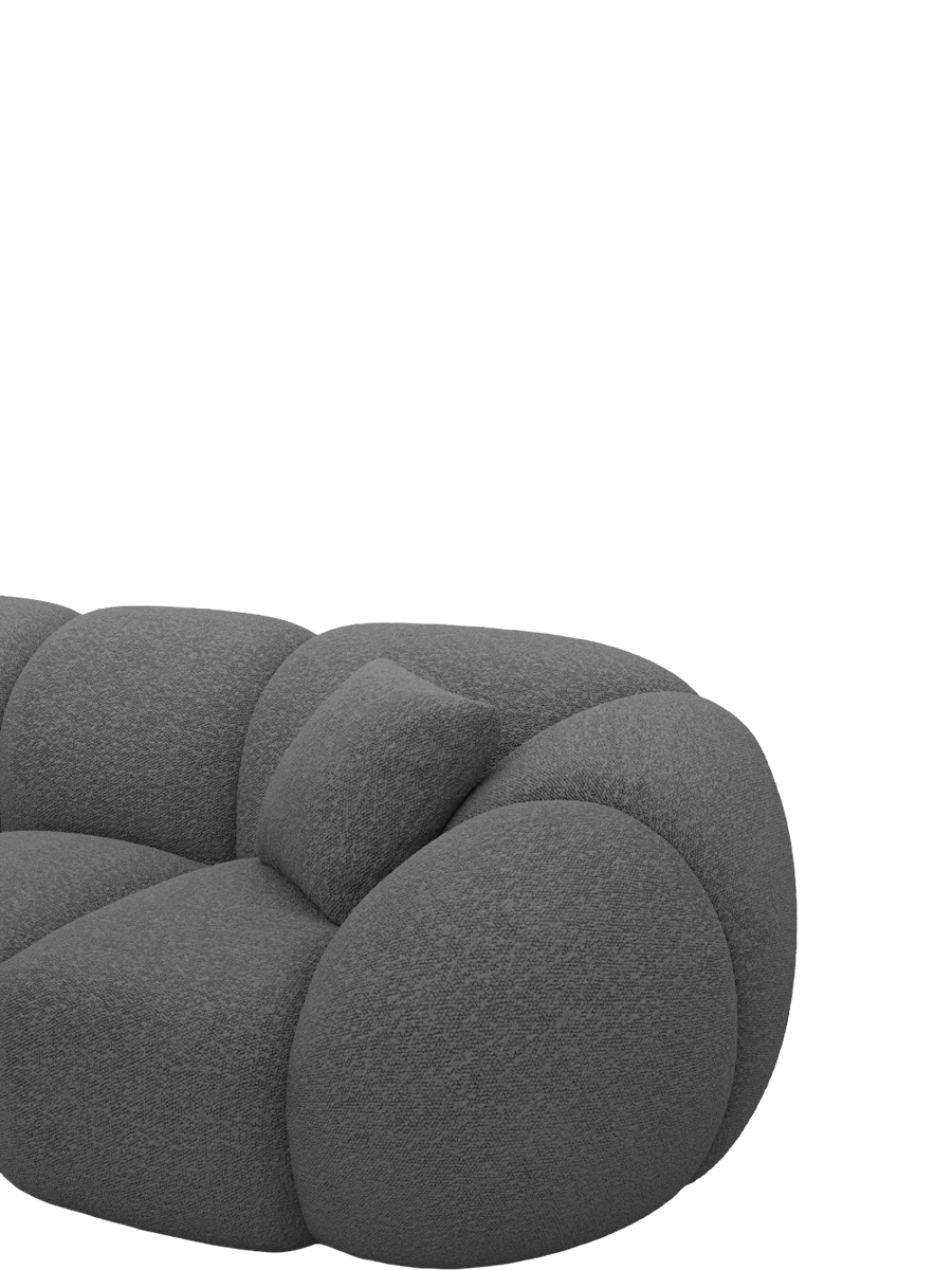 
5-Sitzer Design Ecksofa „Azura“ mit Bouclé-Bezug - Bouclé Graphit