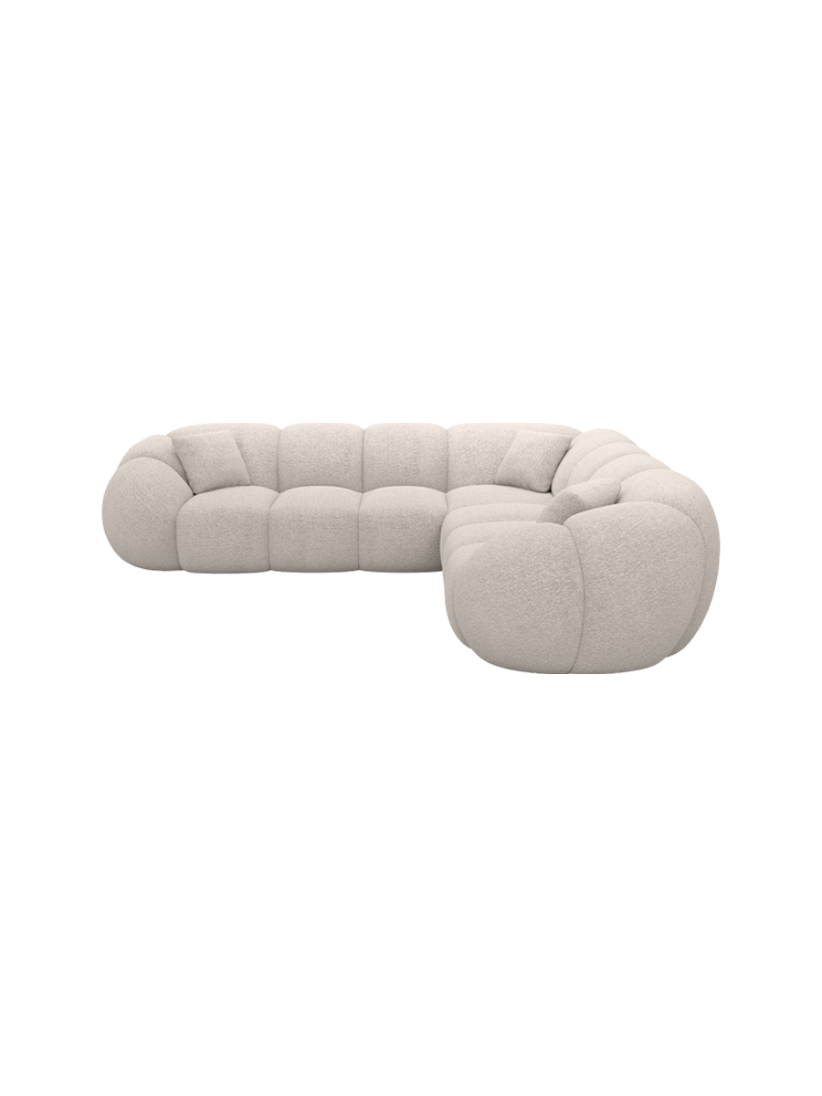 
5-Sitzer Design Ecksofa „Azura“ mit Bouclé-Bezug - Bouclé Graphit