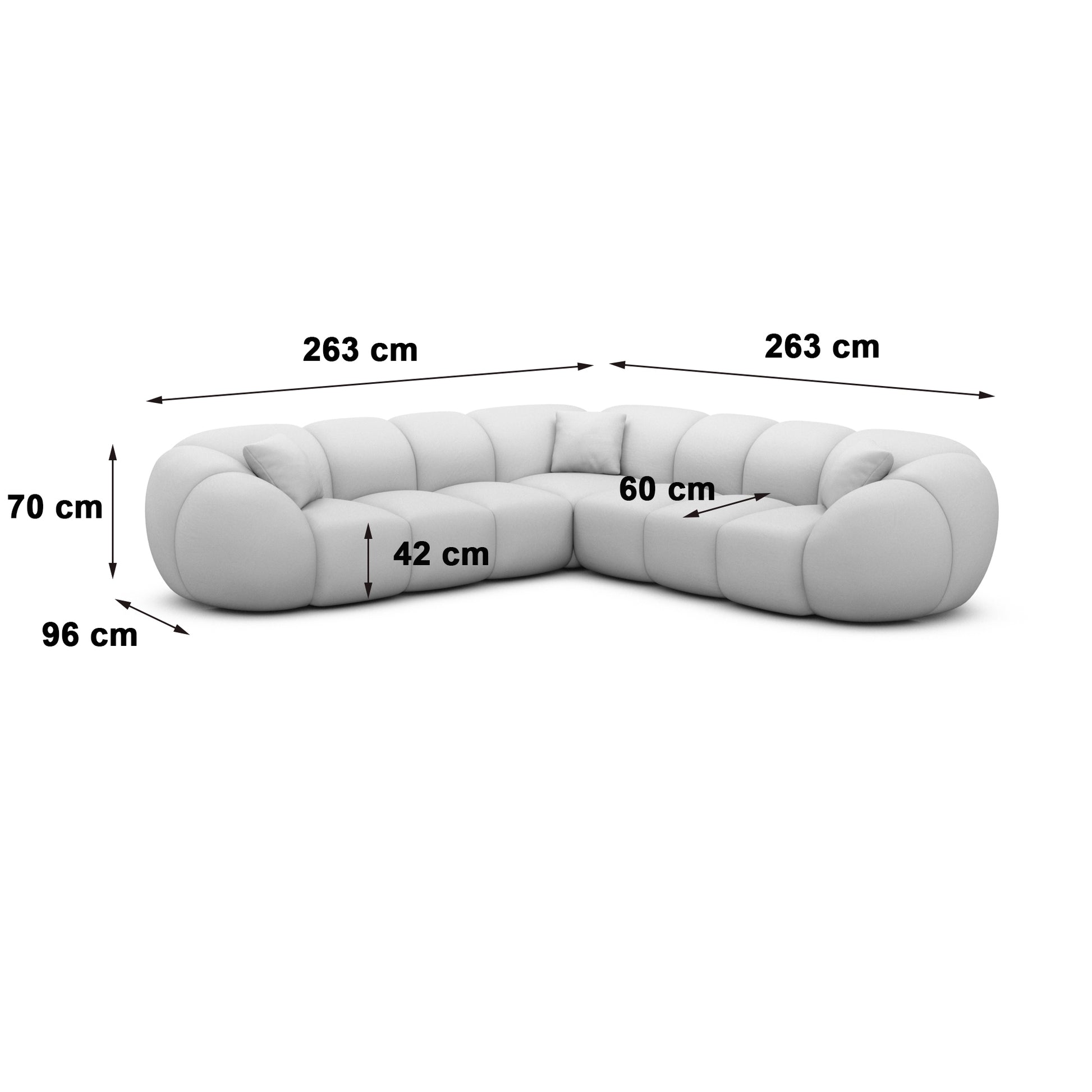 
5-Sitzer Design Echtleder Ecksofa „Azura“ - Echtleder Beige