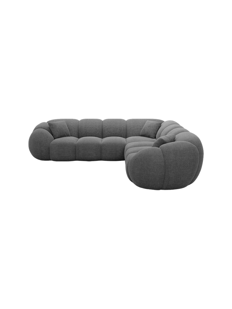 
5-Sitzer Design Ecksofa „Azura“ mit Strukturstoff-Bezug - Strukturstoff Anthrazit