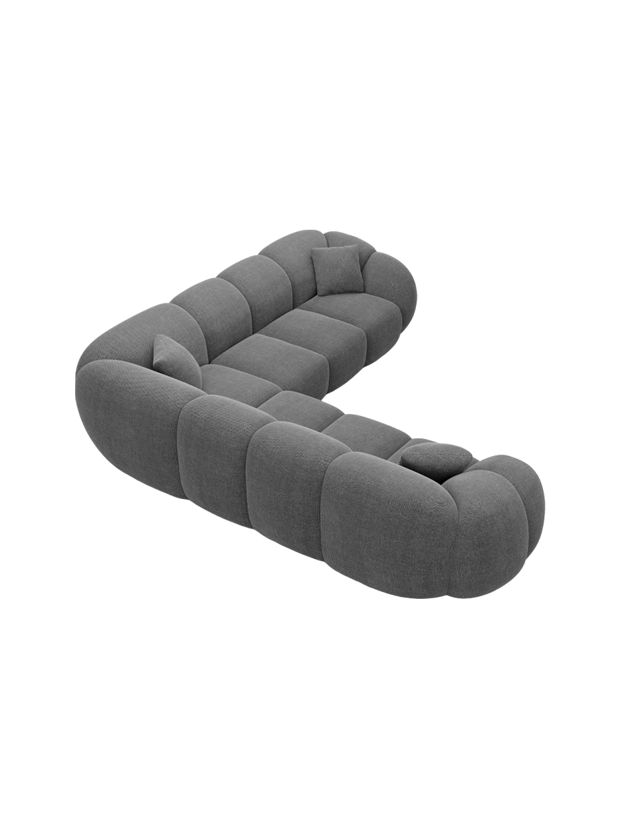 
5-Sitzer Design Ecksofa „Azura“ mit Strukturstoff-Bezug - Strukturstoff Anthrazit