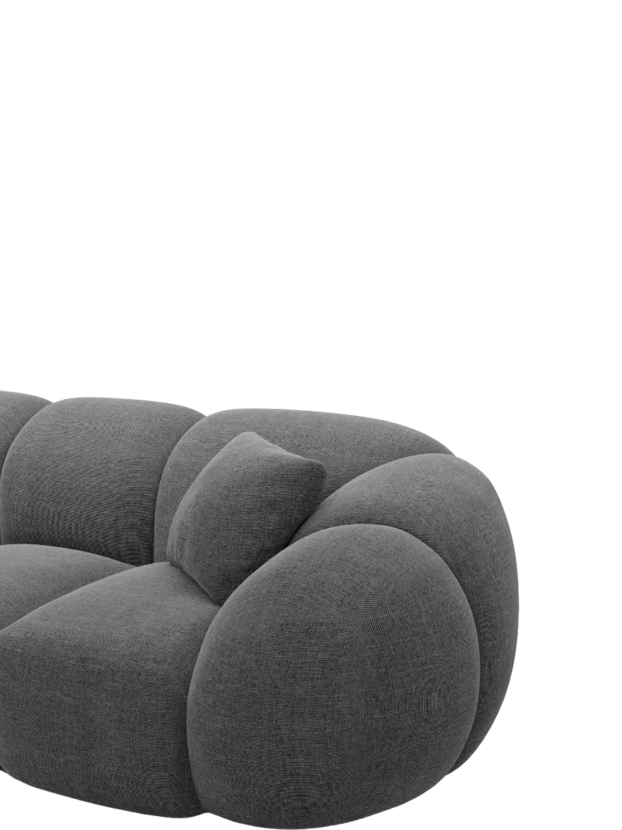 
5-Sitzer Design Ecksofa „Azura“ mit Strukturstoff-Bezug - Strukturstoff Anthrazit