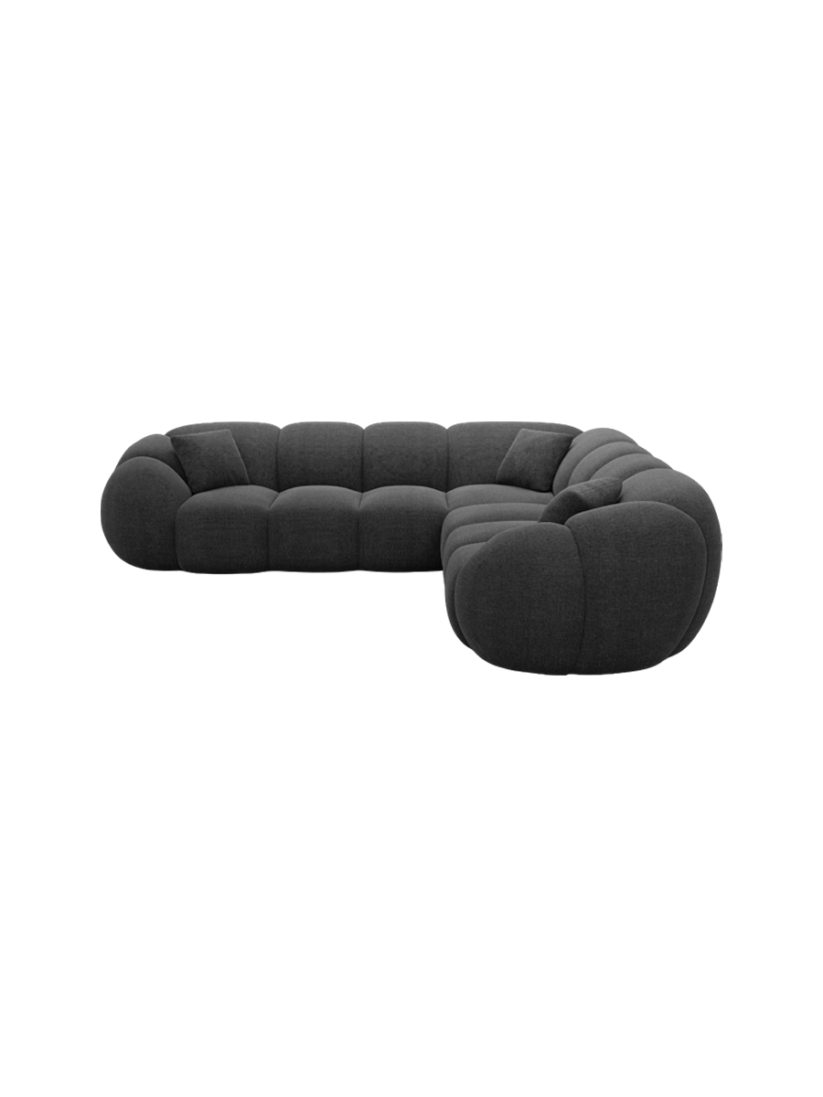 
5-Sitzer Design Ecksofa „Azura“ mit Strukturstoff-Bezug - Strukturstoff Anthrazit
