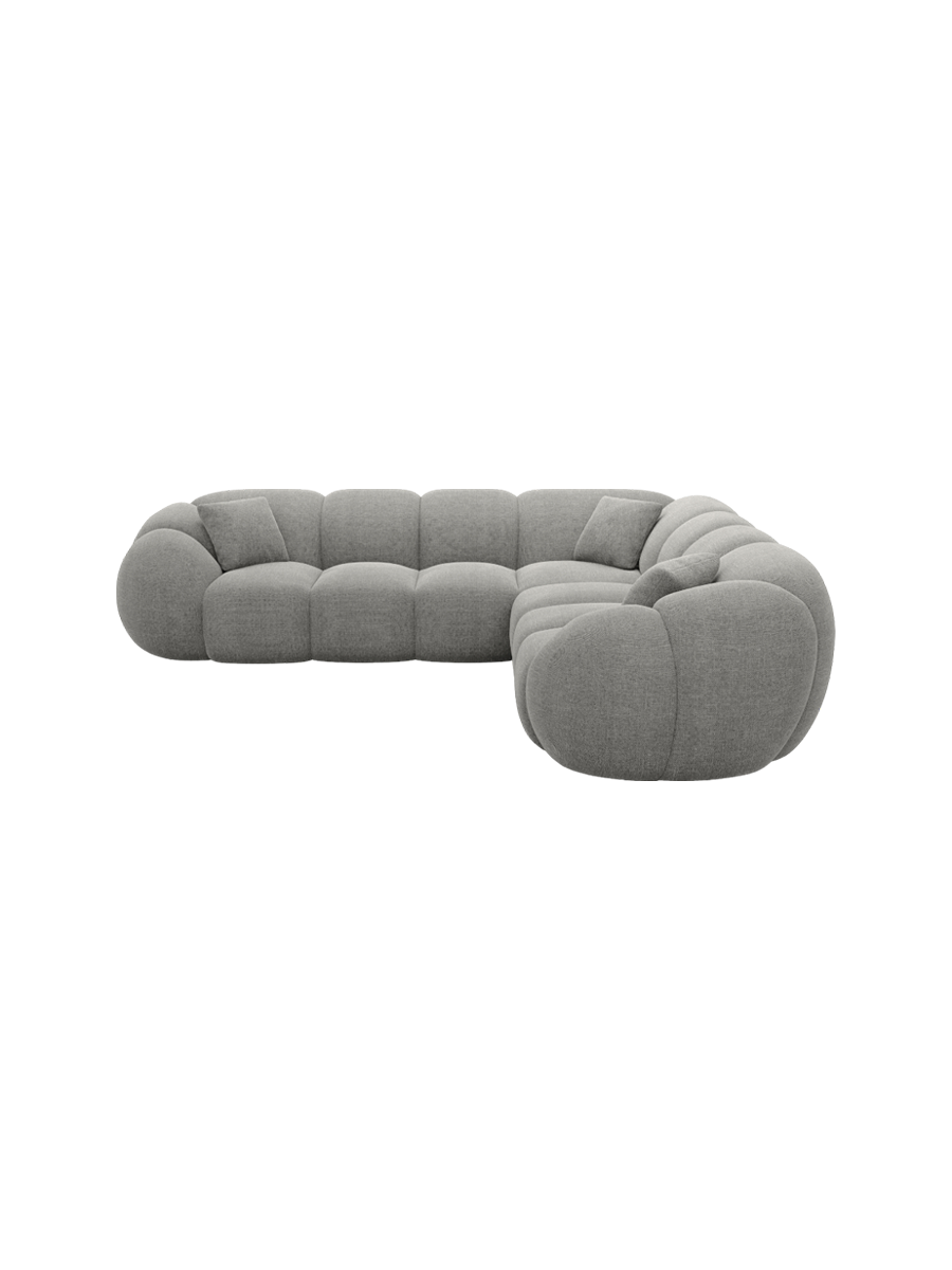
5-Sitzer Design Ecksofa „Azura“ mit Strukturstoff-Bezug - Strukturstoff Anthrazit