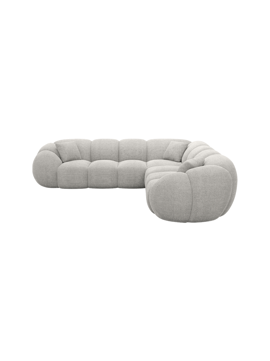 
5-Sitzer Design Ecksofa „Azura“ mit Strukturstoff-Bezug - Strukturstoff Anthrazit