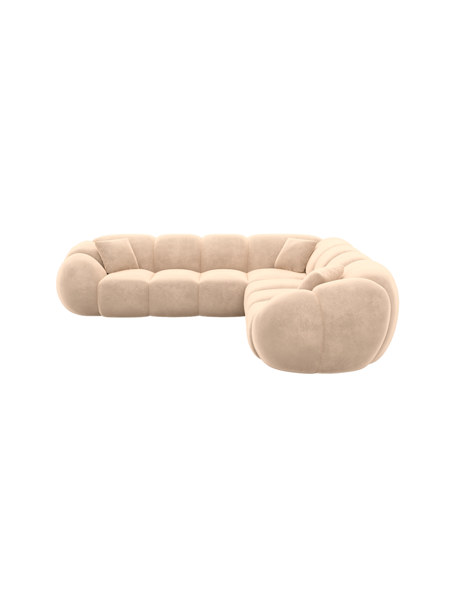 
5-Sitzer Design Ecksofa „Azura“ mit Samtbezug - Samtbezug Königsblau