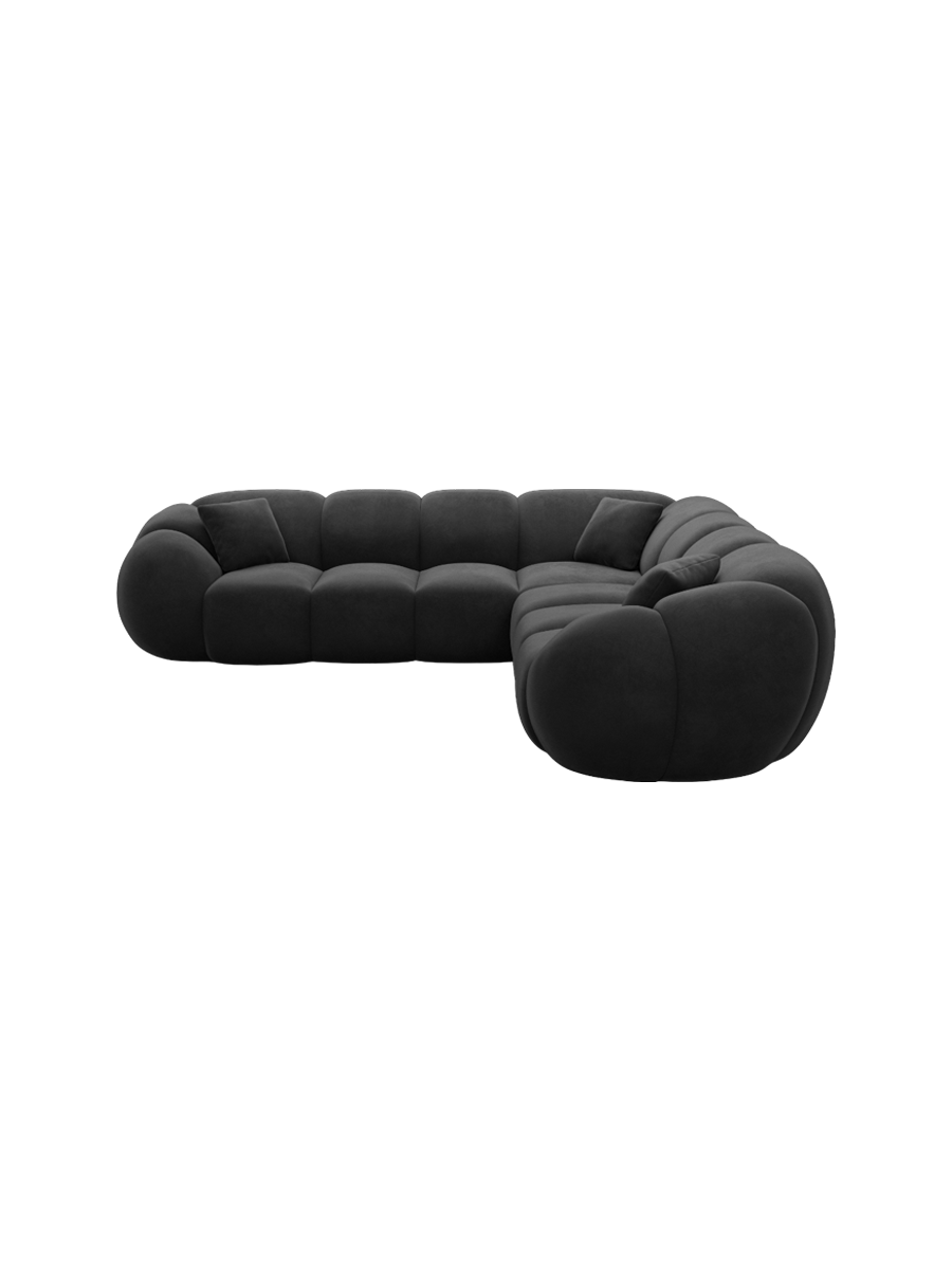 
5-Sitzer Design Ecksofa „Azura“ mit Samtbezug - Samtbezug Königsblau