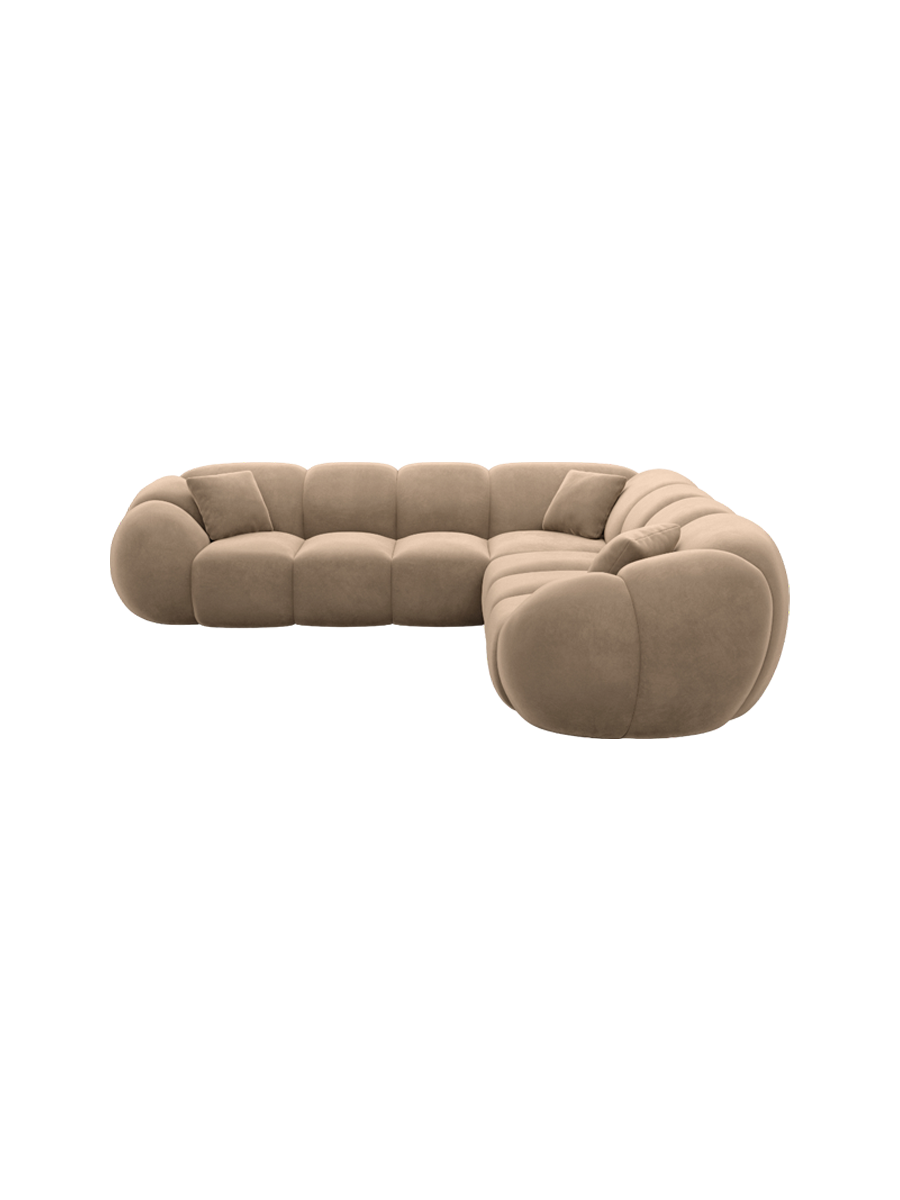 
5-Sitzer Design Ecksofa „Azura“ mit Samtbezug - Samtbezug Königsblau