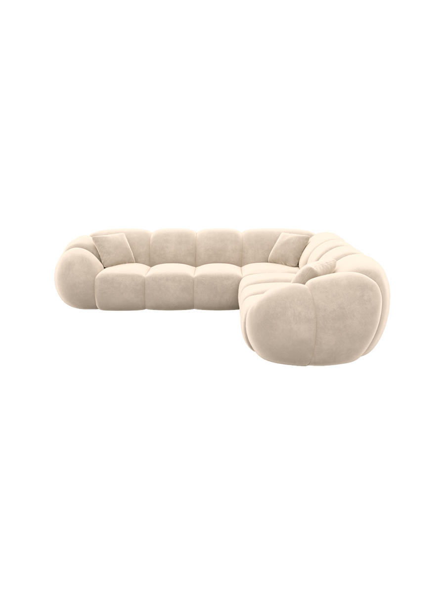 
5-Sitzer Design Ecksofa „Azura“ mit Samtbezug - Samtbezug Königsblau