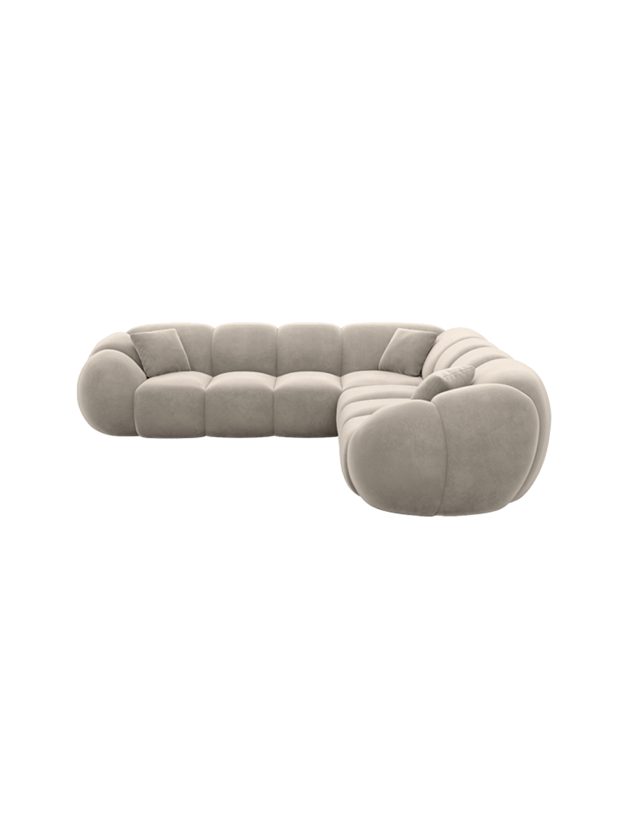 
5-Sitzer Design Ecksofa „Azura“ mit Samtbezug - Samtbezug Königsblau