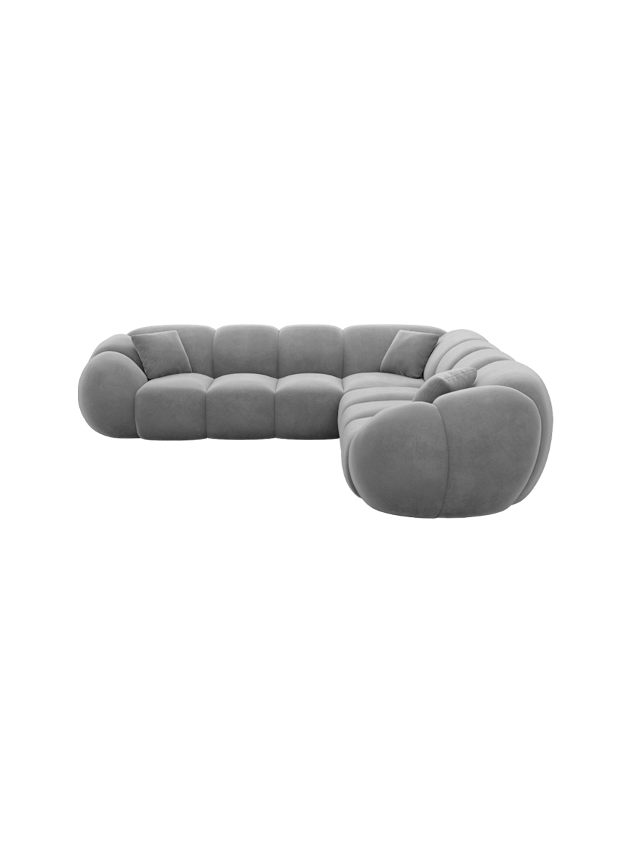 
5-Sitzer Design Ecksofa „Azura“ mit Samtbezug - Samtbezug Königsblau
