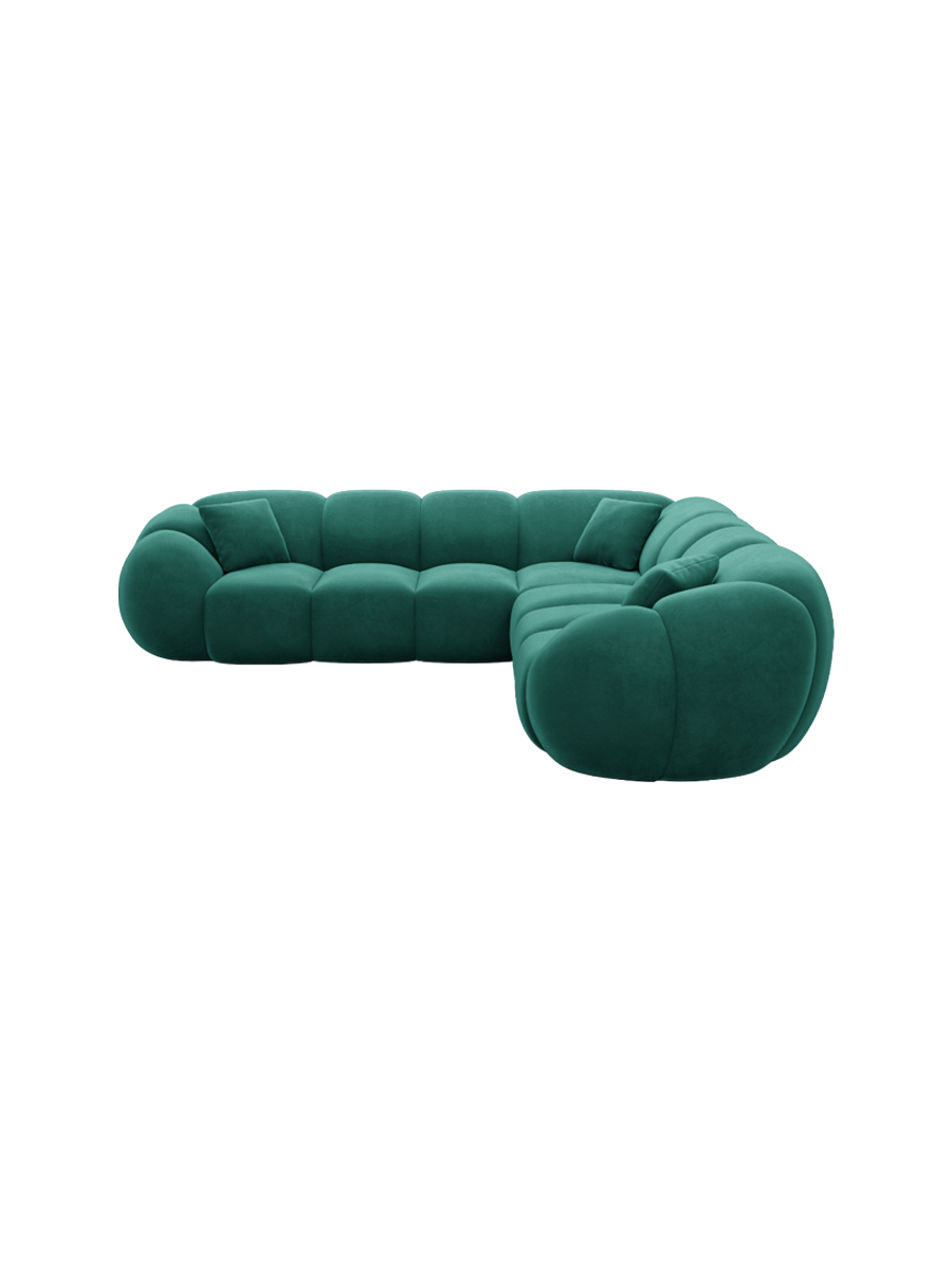 
5-Sitzer Design Ecksofa „Azura“ mit Samtbezug - Samtbezug Königsblau