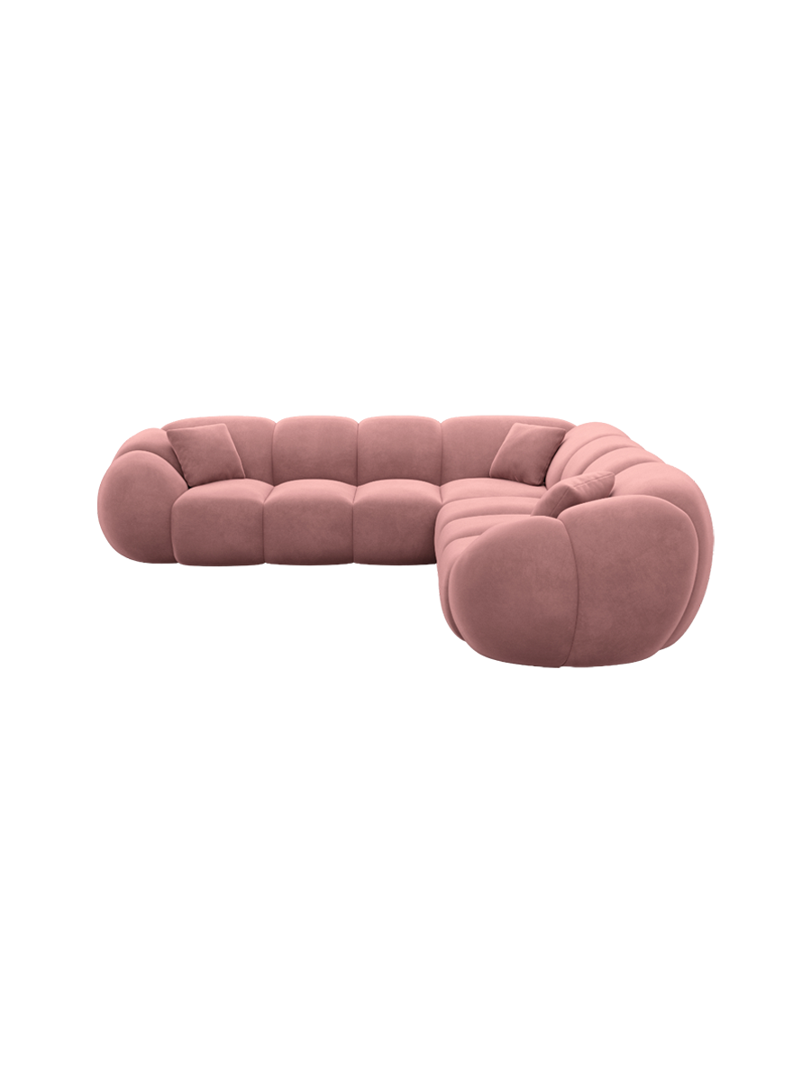 
5-Sitzer Design Ecksofa „Azura“ mit Samtbezug - Samtbezug Königsblau