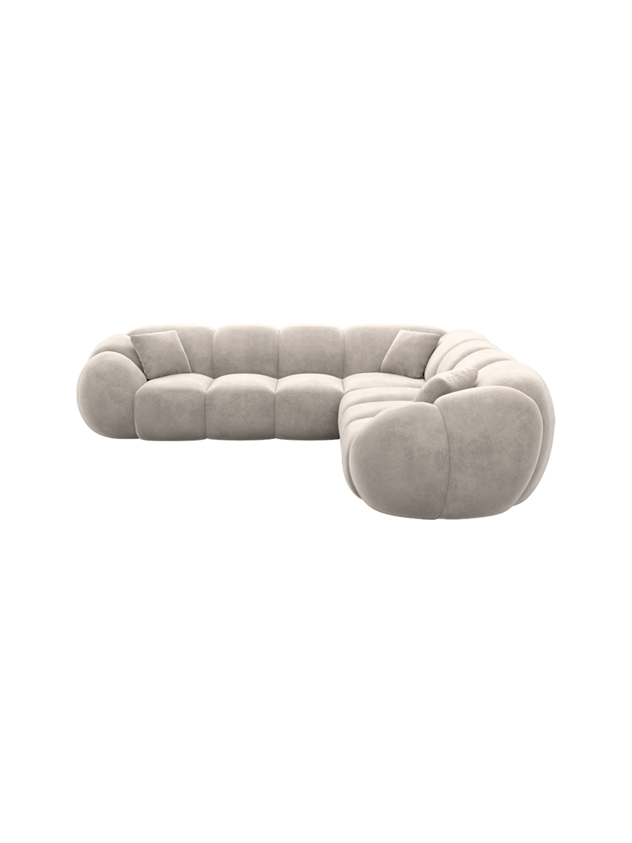 
5-Sitzer Design Ecksofa „Azura“ mit Samtbezug - Samtbezug Königsblau