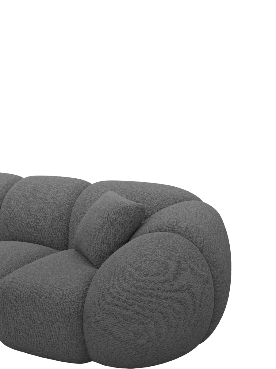 
4-Sitzer Design Ecksofa „Azura“ mit Bouclé-Bezug - Bouclé Graphit / Eckteil links