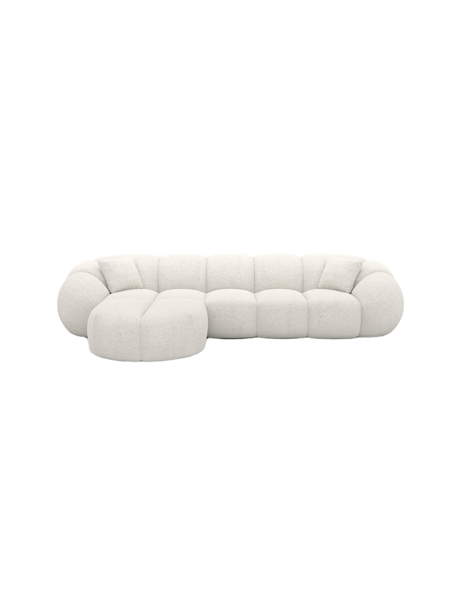 
4-Sitzer Design Ecksofa „Azura“ mit Bouclé-Bezug - Bouclé Graphit / Eckteil links