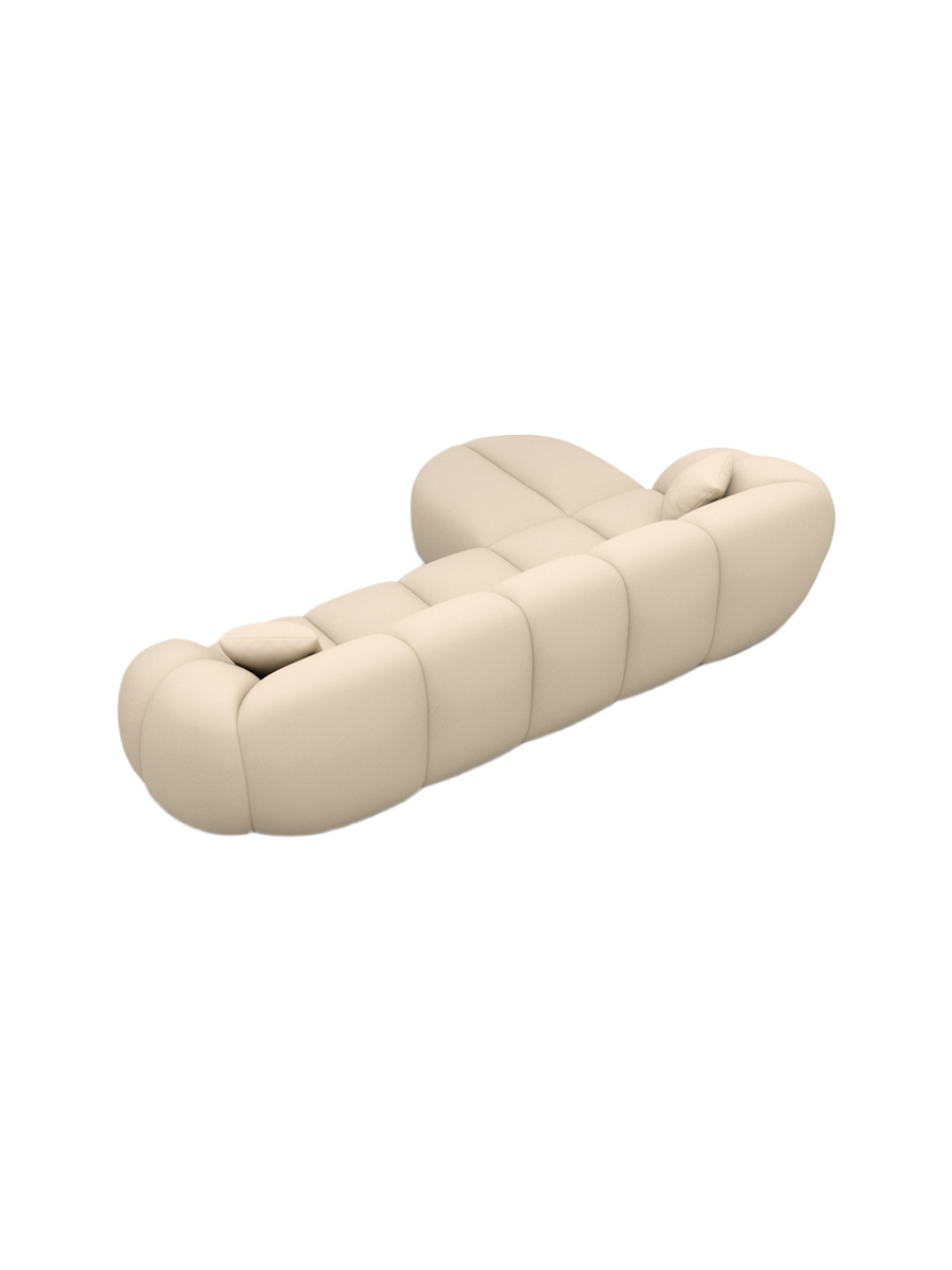 
4-Sitzer Design Echtleder Ecksofa „Azura“ - Echtleder Beige / Eckteil links