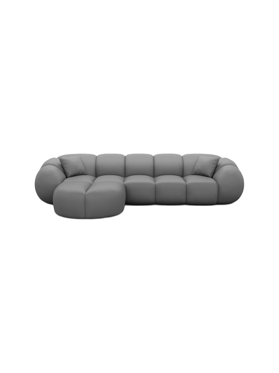 
4-Sitzer Design Echtleder Ecksofa „Azura“ - Echtleder Beige / Eckteil links