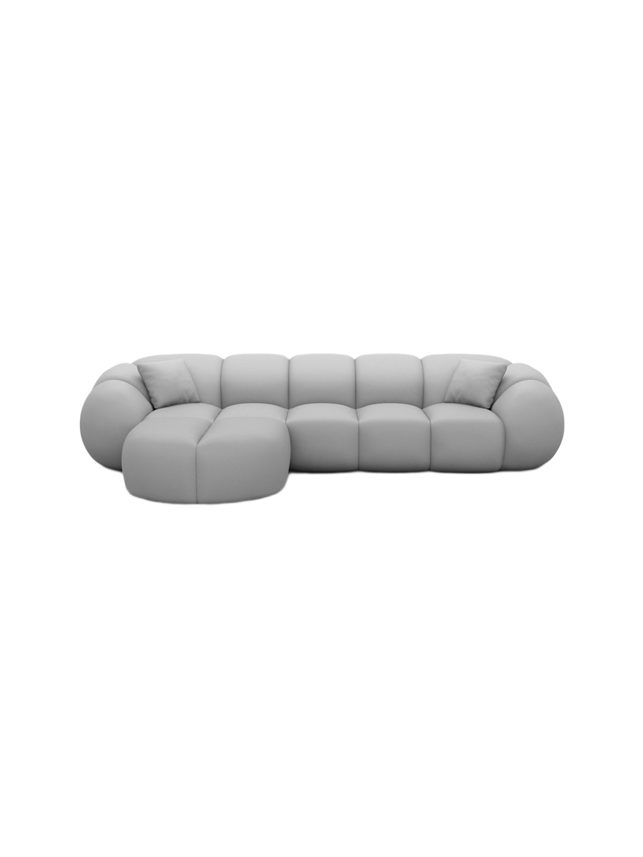 
4-Sitzer Design Echtleder Ecksofa „Azura“ - Echtleder Beige / Eckteil links