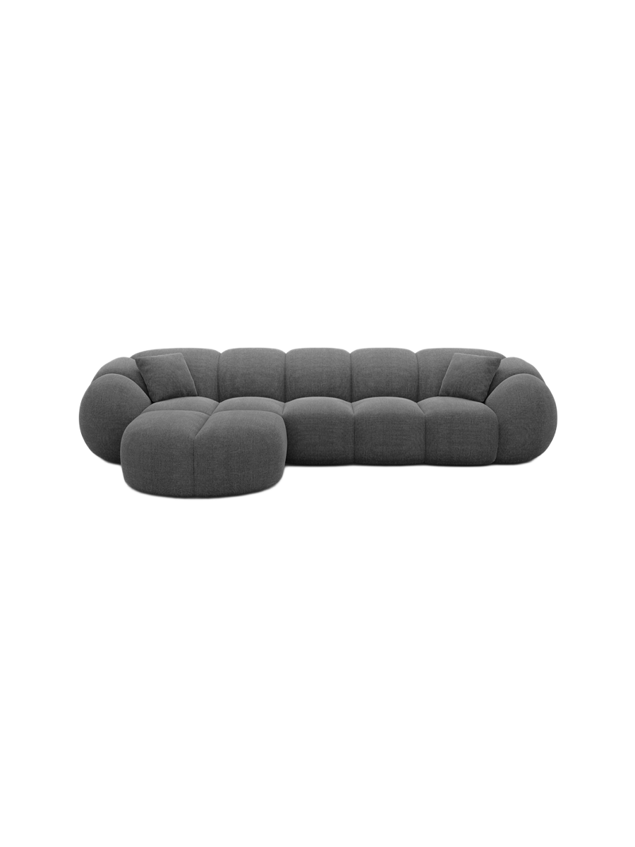 
4-Sitzer Design Ecksofa „Azura“ mit Strukturstoff-Bezug - Strukturstoff Anthrazit / Eckteil links