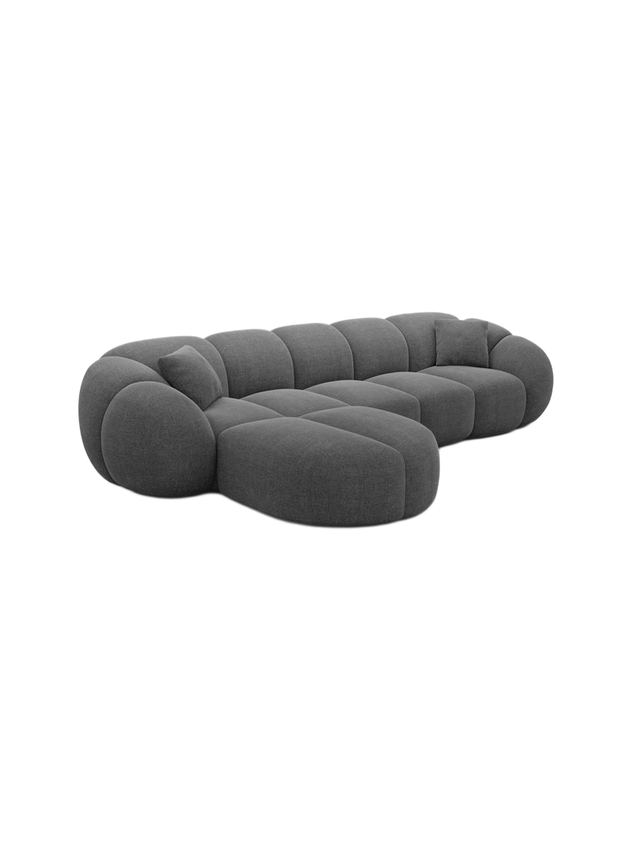 
4-Sitzer Design Ecksofa „Azura“ mit Strukturstoff-Bezug - Strukturstoff Anthrazit / Eckteil links