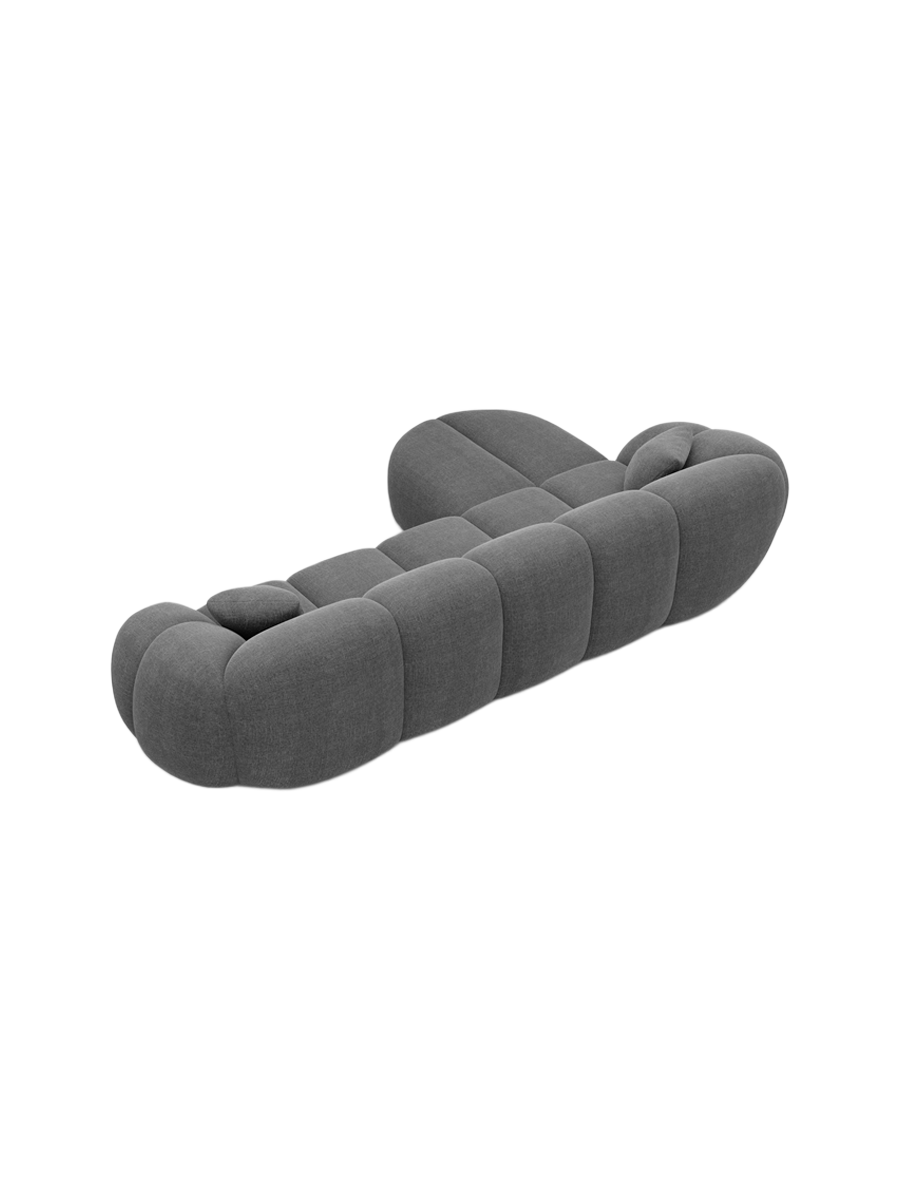 
4-Sitzer Design Ecksofa „Azura“ mit Strukturstoff-Bezug - Strukturstoff Anthrazit / Eckteil links