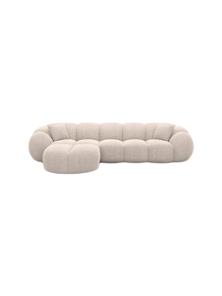 
4-Sitzer Design Ecksofa „Azura“ mit Strukturstoff-Bezug - Strukturstoff Anthrazit / Eckteil links