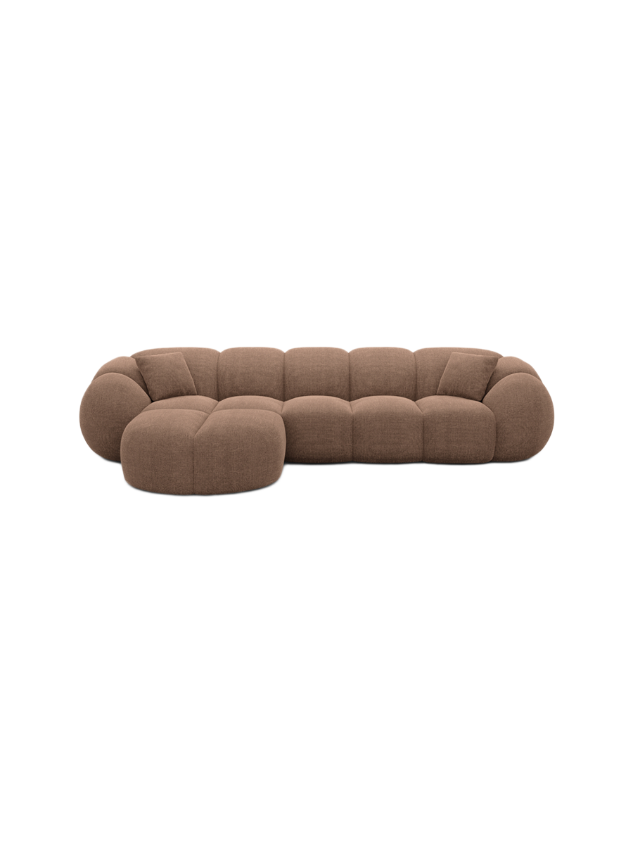 
4-Sitzer Design Ecksofa „Azura“ mit Strukturstoff-Bezug - Strukturstoff Anthrazit / Eckteil links
