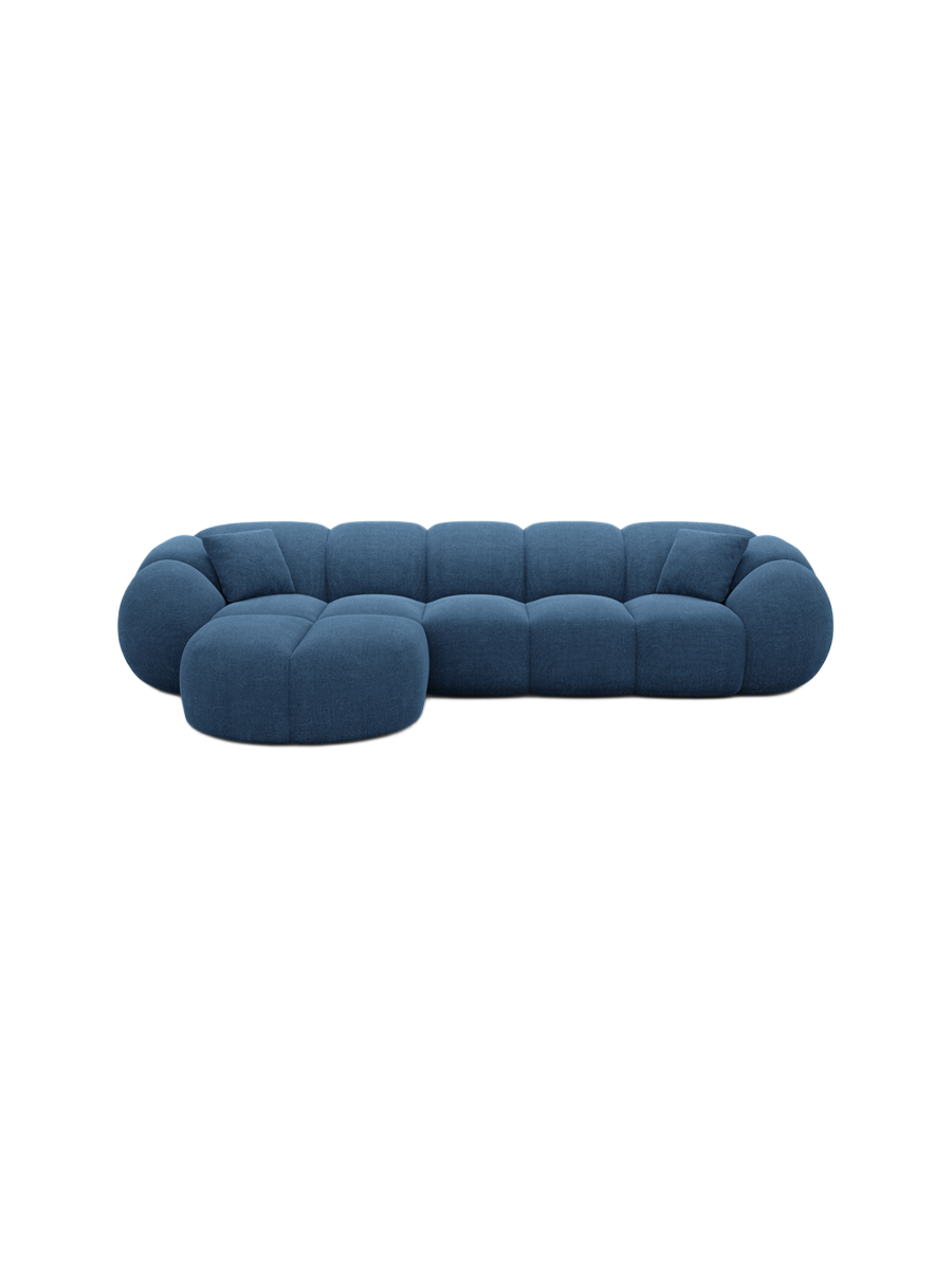 
4-Sitzer Design Ecksofa „Azura“ mit Strukturstoff-Bezug - Strukturstoff Anthrazit / Eckteil links