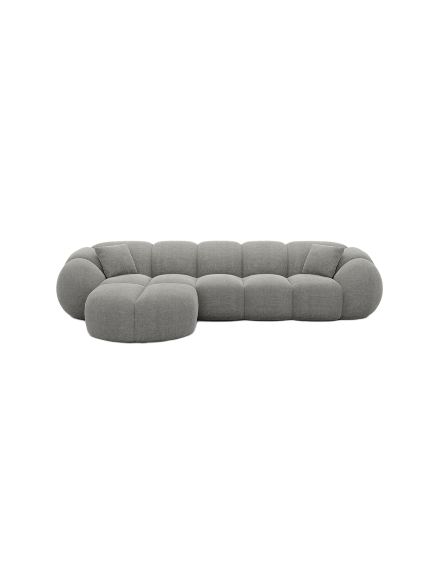 
4-Sitzer Design Ecksofa „Azura“ mit Strukturstoff-Bezug - Strukturstoff Anthrazit / Eckteil links
