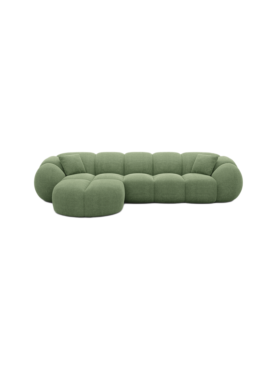 
4-Sitzer Design Ecksofa „Azura“ mit Strukturstoff-Bezug - Strukturstoff Anthrazit / Eckteil links