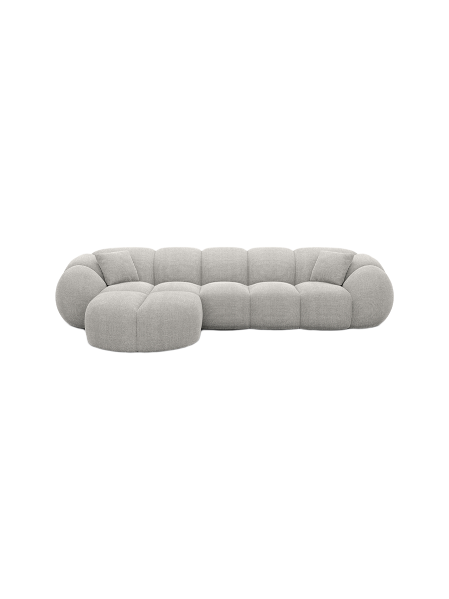 
4-Sitzer Design Ecksofa „Azura“ mit Strukturstoff-Bezug - Strukturstoff Anthrazit / Eckteil links
