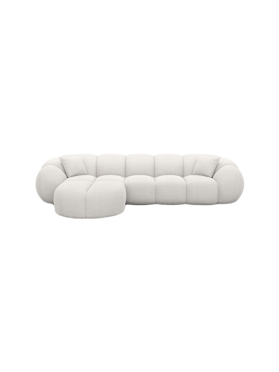 
4-Sitzer Design Ecksofa „Azura“ mit Strukturstoff-Bezug - Strukturstoff Anthrazit / Eckteil links