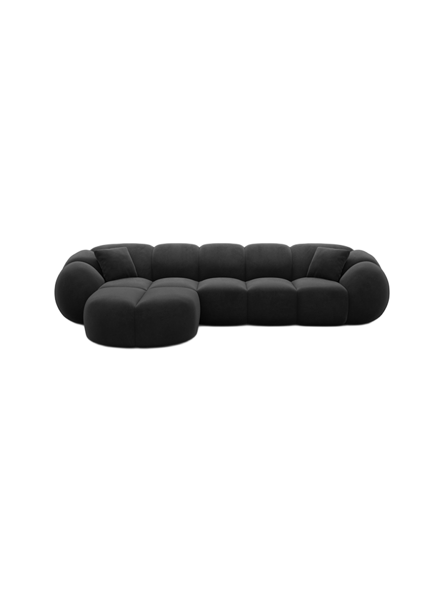 
4-Sitzer Design Ecksofa „Azura“ mit Samtbezug - Samtbezug Königsblau / Eckteil links