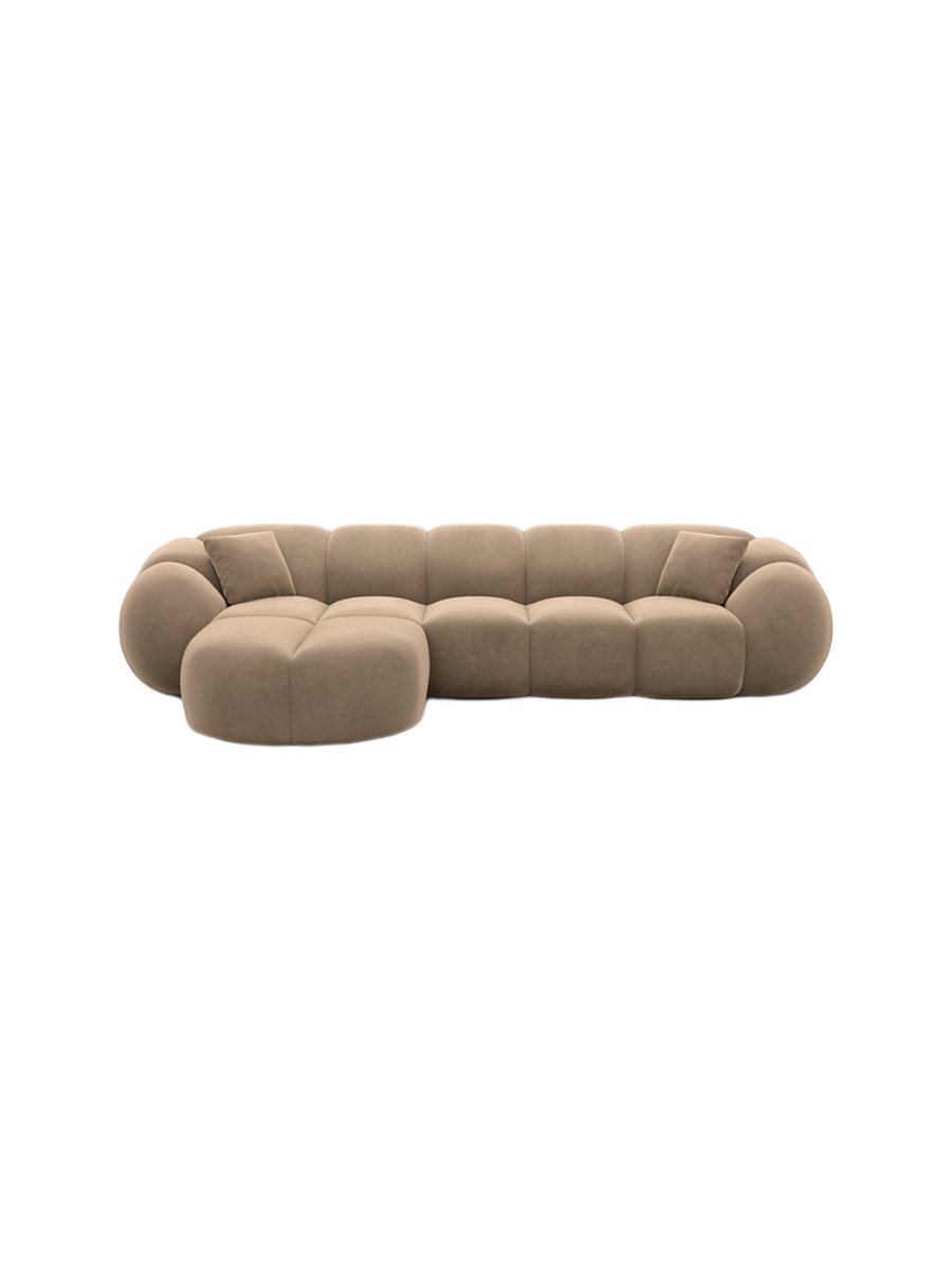 
4-Sitzer Design Ecksofa „Azura“ mit Samtbezug - Samtbezug Königsblau / Eckteil links