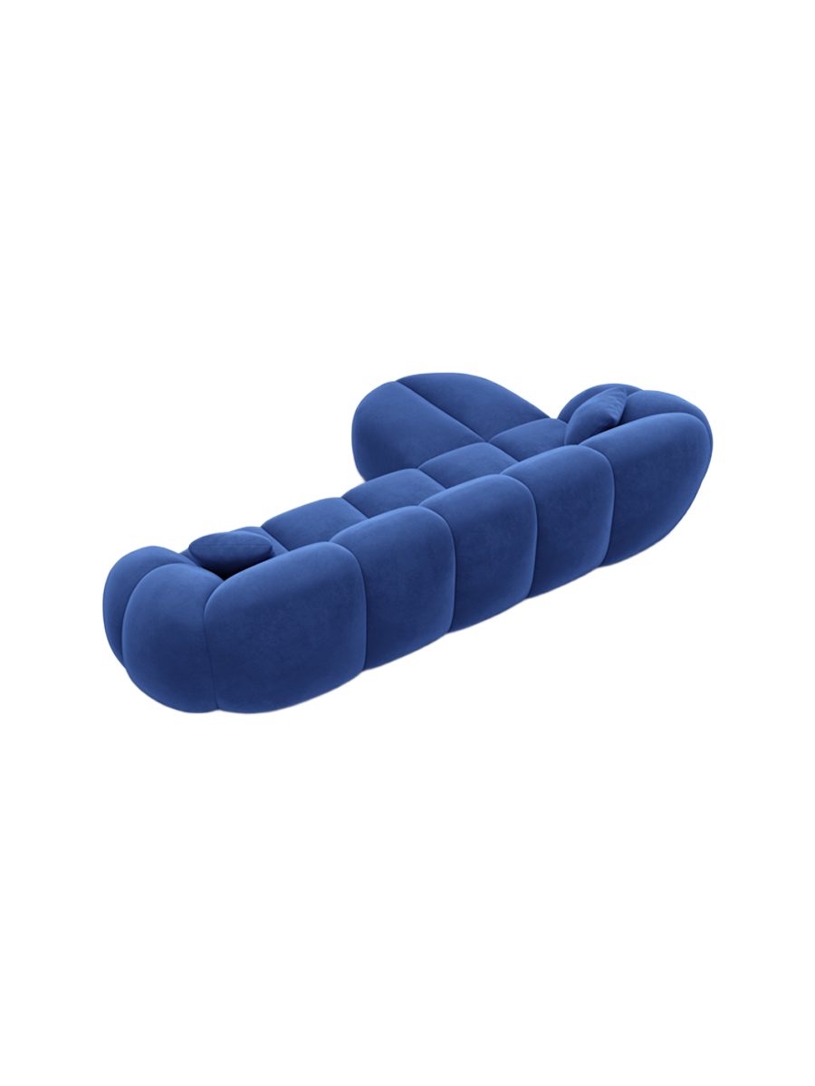 
4-Sitzer Design Ecksofa „Azura“ mit Samtbezug - Samtbezug Königsblau / Eckteil links