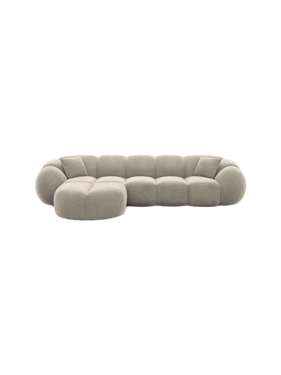 
4-Sitzer Design Ecksofa „Azura“ mit Samtbezug - Samtbezug Königsblau / Eckteil links