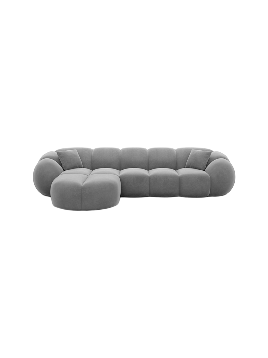 
4-Sitzer Design Ecksofa „Azura“ mit Samtbezug - Samtbezug Königsblau / Eckteil links
