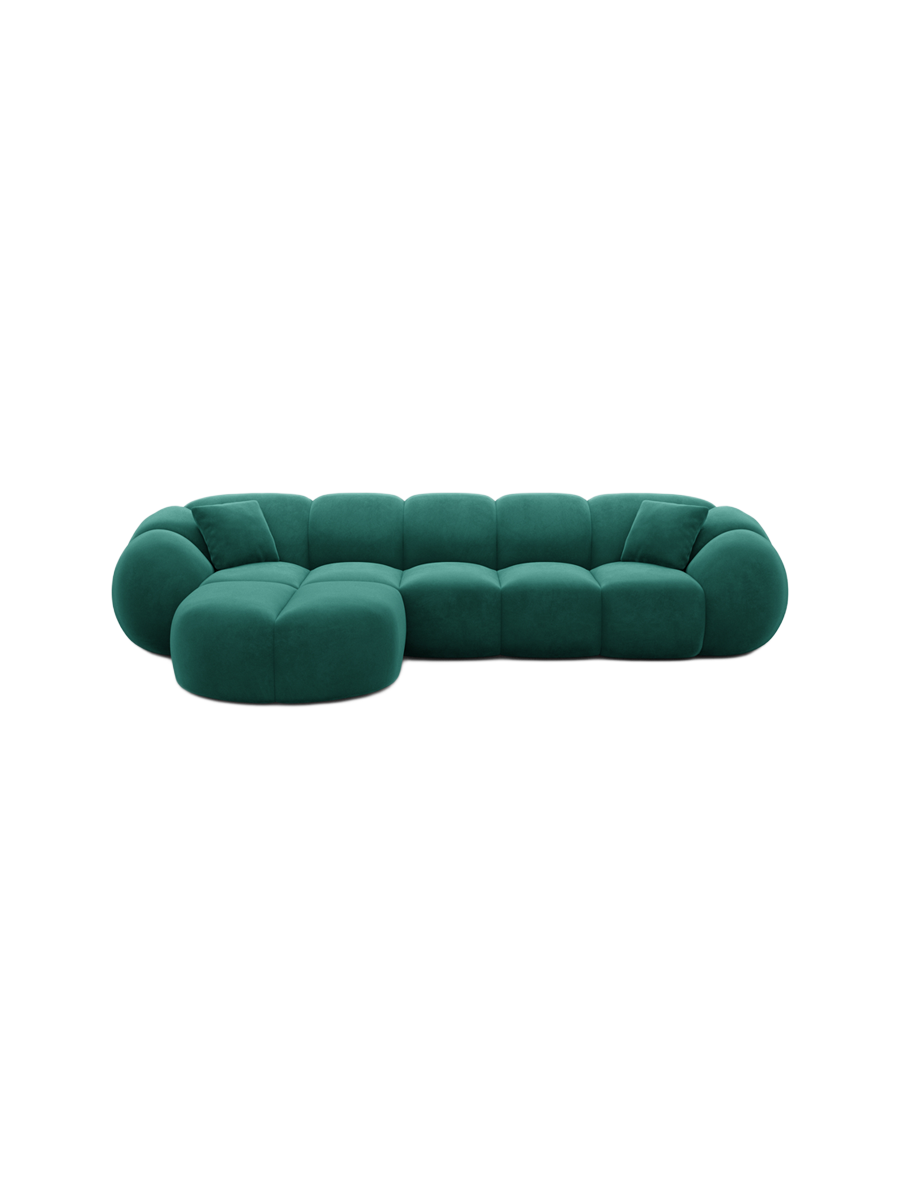 
4-Sitzer Design Ecksofa „Azura“ mit Samtbezug - Samtbezug Königsblau / Eckteil links