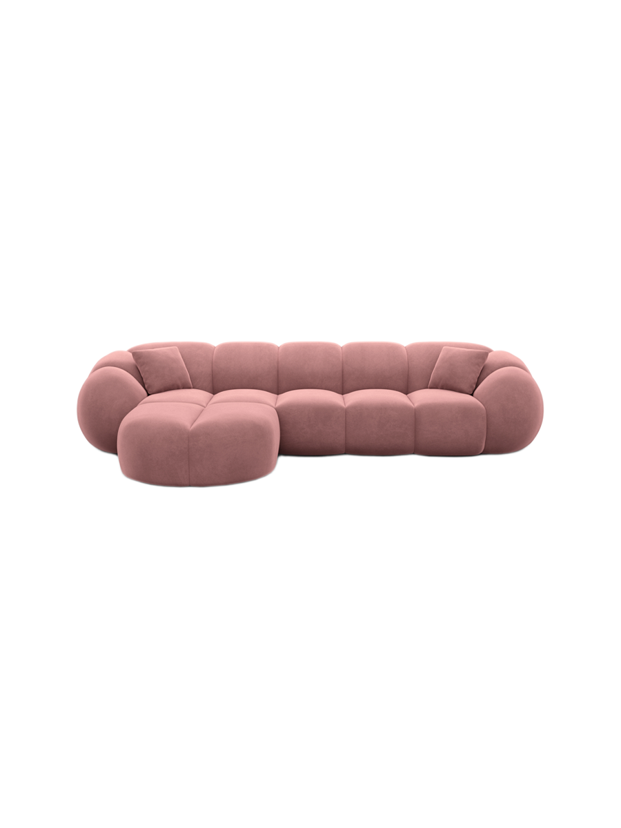 
4-Sitzer Design Ecksofa „Azura“ mit Samtbezug - Samtbezug Königsblau / Eckteil links
