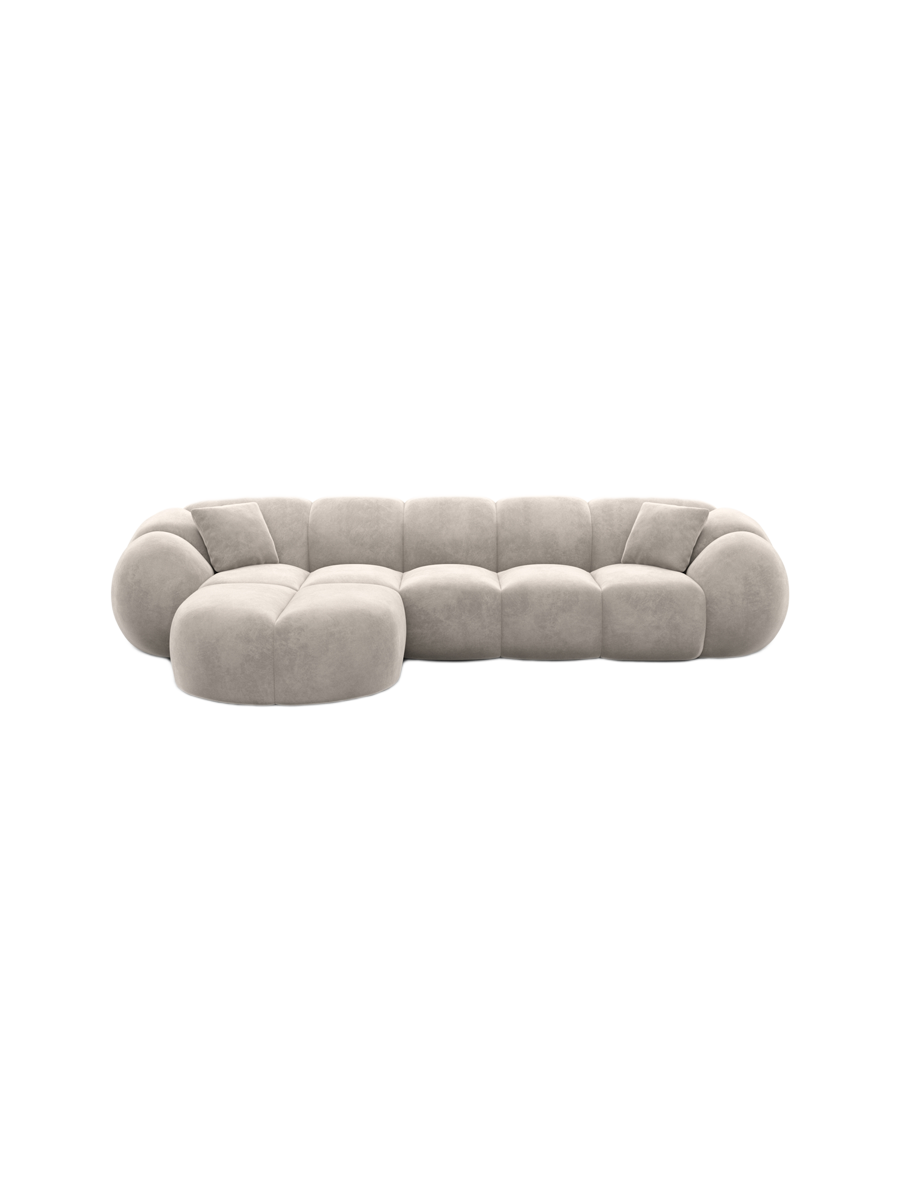 
4-Sitzer Design Ecksofa „Azura“ mit Samtbezug - Samtbezug Königsblau / Eckteil links