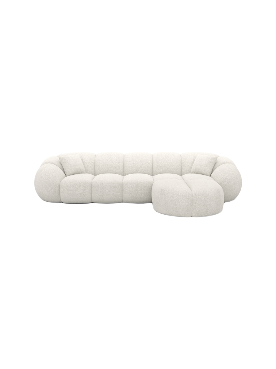 
4-Sitzer Design Ecksofa „Azura“ mit Bouclé-Bezug - Bouclé Graphit / Eckteil links