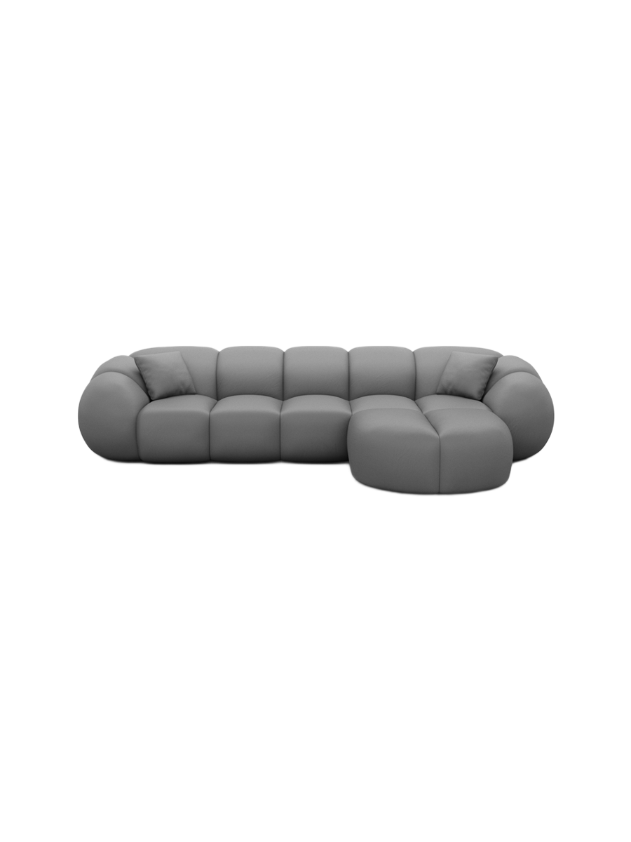 
4-Sitzer Design Echtleder Ecksofa „Azura“ - Echtleder Beige / Eckteil links