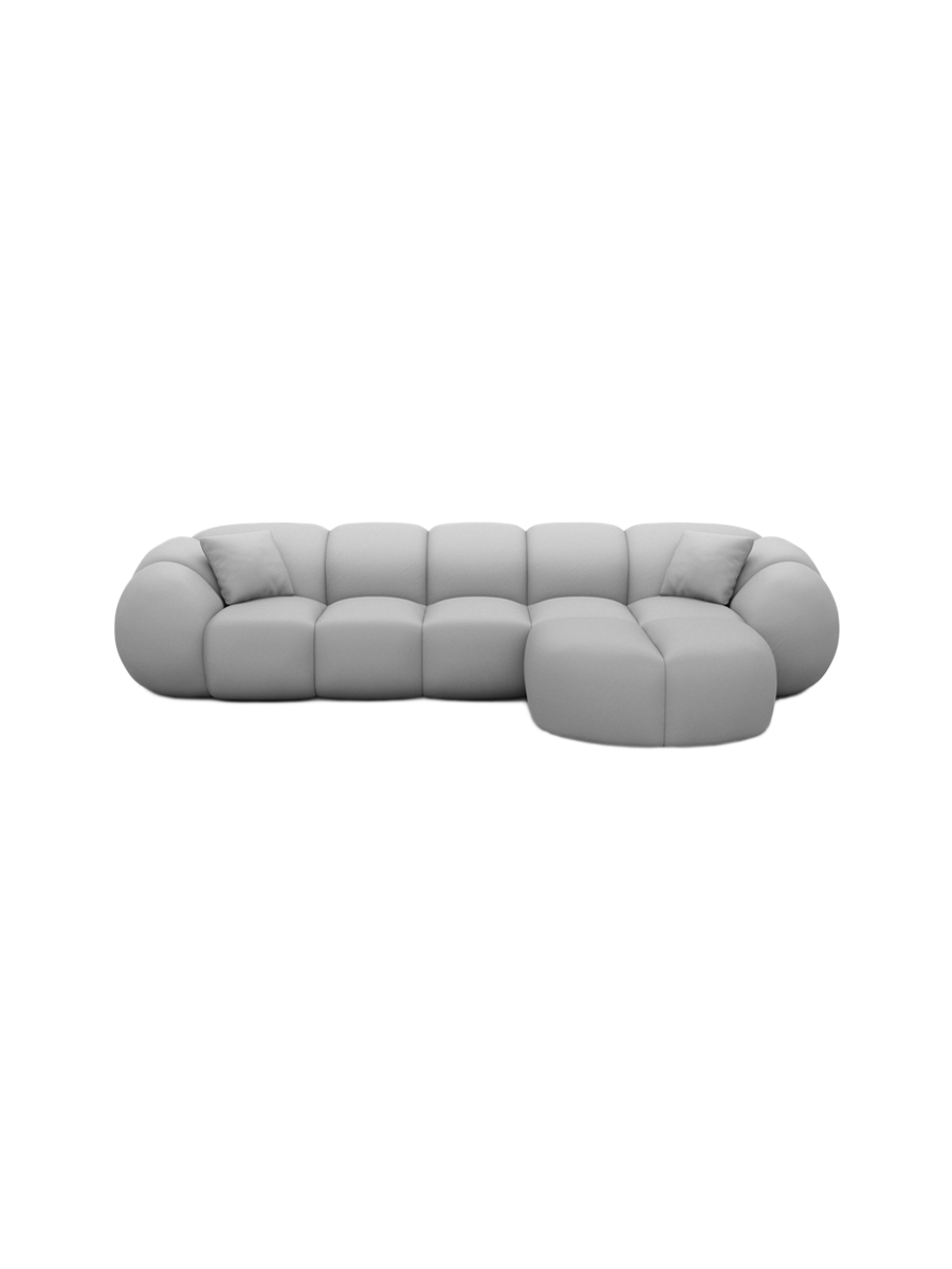
4-Sitzer Design Echtleder Ecksofa „Azura“ - Echtleder Beige / Eckteil links