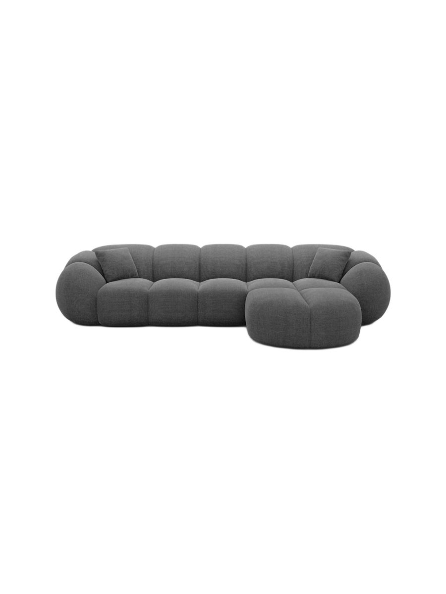
4-Sitzer Design Ecksofa „Azura“ mit Strukturstoff-Bezug - Strukturstoff Anthrazit / Eckteil links